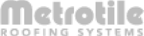 The Metrotile Roofing Systems logo in grey, featuring the brand name "Metrotile" prominently with the words "ROOFING SYSTEMS" below it in smaller text. The logo represents the company's specialisation in roofing solutions.