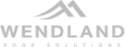 The Wendland Roof Solutions logo in grey, featuring a stylised mountain-like graphic above the brand name "WENDLAND." Below the brand name, the text "ROOF SOLUTIONS" is displayed, emphasising the company's expertise in providing roofing solutions.