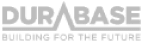 The Durabase logo in grey, featuring the brand name "DURABASE" with an A-shaped peak in the middle, symbolising strength and stability. Below the brand name, the tagline "BUILDING FOR THE FUTURE" is displayed, representing the company's focus on innovative and durable building solutions.